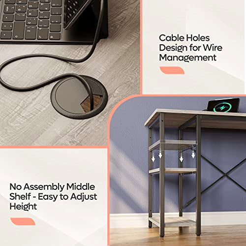 Bestier L Shaped Desk with Shelves 75 Inch Reversible Corner Computer Desk or 2 Person Long Table, Writing Study Desk for Home Office Small Space Bedroom Apartment, Wash White Bestier