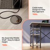 Bestier L Shaped Desk with Shelves 75 Inch Reversible Corner Computer Desk or 2 Person Long Table, Writing Study Desk for Home Office Small Space Bedroom Apartment, Wash White Bestier