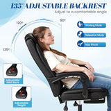 Furmax Office Chair with Footrest Ergonomic High Back Design Executive Computer Desk Chair400lbs, 90-135° Reclining Leather Home Office Desk Chairs Swivel Task Chairs with Wheels(Black) Furmax