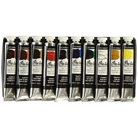 Grumbacher Pre-Tested Oil Color Set, 10-Colors Grumbacher