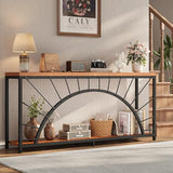 70.9 Inch Console Table, Extra Long Industrial Sofa Tables, 2-Tier Behind Couch Table, Foyer Tables for Entryway, Hallway, Living Room, Unique Design UNIQUITE