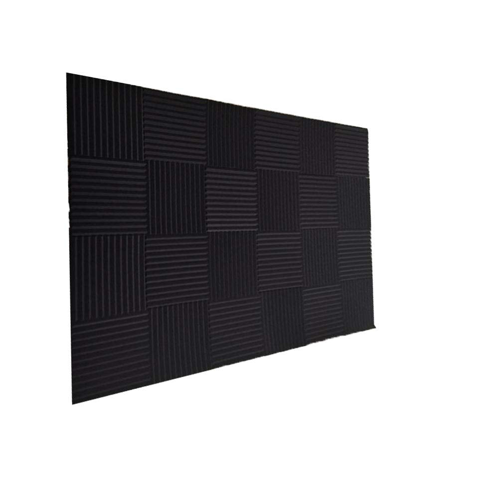 Burdurry 24 Pack Acoustic Panels Soundproof Studio Foam for Walls Sound Absorbing Panels Sound Insulation Panels Wedge for Home Studio Ceiling, 1" X 12" X 12",(24pcs, Black) Burdurry