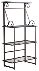 Kings Brand Furniture - Covington Metal Kitchen Shelves Baker’s Rack Microwave Stand, Pewter Kings Brand Furniture