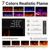 Kucreiheat 65" Fluted Fireplace TV Stand, Modern Entertainment Center for TVs Up to 75 inch, TV Console with Sliding Door, Curved Profile Design, Media Console for Living Room, Black Kucreiheat
