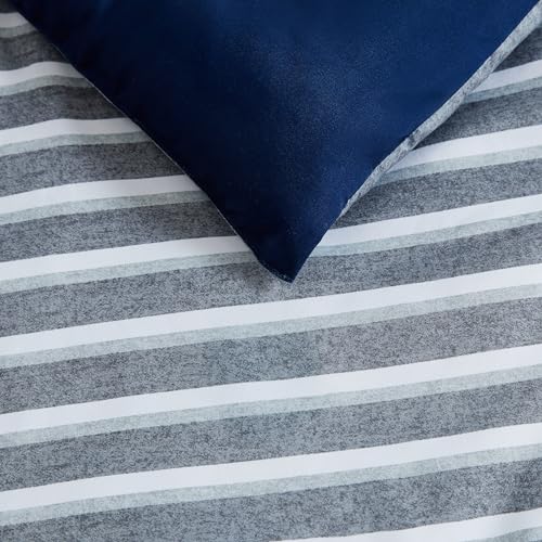 Nautica - Twin/Twin XL Comforter Set, Soft Brushed Bedding with a Relaxed Feel for Year-Round Use, 2 Piece Bed Set with Matching Pillowcase (Heathered Block Grey) Nautica
