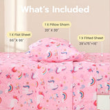 Joiedomi Kids Twin Sheet Set Unicorn - 3 Piece Soft Microfiber Bed Sheets - Deep Pocket Wrinkle Free, Cozy Toddler Bedding Set, Fade Resistant Breathable for Boys Girls Teens Joiedomi