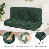 KOZIDO 8 Inches Futon Mattress Full Size, Extra Thick Futons Sofa Couch Bed with Strap Design, Japanese Floor Mattress for Adults, Folding Mattres Shredded Foam Filling (Frame Not Included), Green KOZIDO