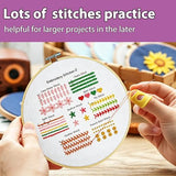 Sutesloly Embroidery Kit for Beginners Adults, 4 Sets Learn to Floral Patterns Simple Starter kit for Beginners, Easy Practice Kit, 7.8inch Hoop, Hand DIY Craft for Women，Purple