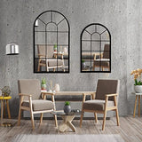 HQiJun Wall Mirror Window Decorative Mirrors Arched Farmhouse for Living Room Bedroom Entryway Bathroom Vanity (19.7” x31.5” x0.9”) HQiJun
