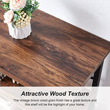 HOMBAZAAR 3-Tier Vintage Industrial Bookshelf - Rustic Wood and Metal Free Standing Storage Bookcase in Brown HOMBAZAAR