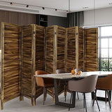 ECOMEX 8 Panel Wood Room Divider 5.6ft.Tall Folding Privacy Screen Panels, Panel Reinforced Room Divider Wall, Divider for Room Separation, Partition Room dividers (Dark Brown) ECOMEX
