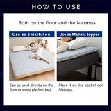 EMOOR Foldable Hybrid Futon Mattress, High-Resilience Urethane Foam 150N with Washable Padded Cover, Japanese Full (76.8x55.1x2.4in), Tatami Floor Sleeping Mat Pad Topper, Gray EMOOR