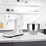 MURENKING Stand Mixer 5-QT, 6+P Speed Tilt-Head Food Mixer 300W Dough Mixer with Stainless Steel Bowl,Dough Hook,Flat Beater&Whisk Electric Kitchen Mixer for Household Baking, Anti-Slip(Pearl White) murenking