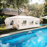 Outdoor Party Tent 10x30 Wedding White Tents for Parties, Heavy Duty Canopy Event Gazebo Shelter with 8 Removable Sidewalls Waterproof Party Wedding BBQ Events susici