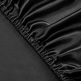 SiinvdaBZX 4Pcs Extra Deep Pocket Satin Sheet Set Queen Size, Ultra Silky Soft Black Satin Queen Bed Sheets Deep Fitted Sheet Set Fits 18-24 Inch Deep Pocket Mattress SiinvdaBZX