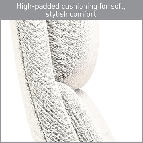 Realspace® Modern Comfort Pizana Bouclé Fabric High-Back Executive Office Chair, Light Sand/Brushed Nickel, BIFMA Compliant Realspace