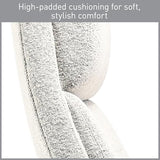 Realspace® Modern Comfort Pizana Bouclé Fabric High-Back Executive Office Chair, Light Sand/Brushed Nickel, BIFMA Compliant Realspace