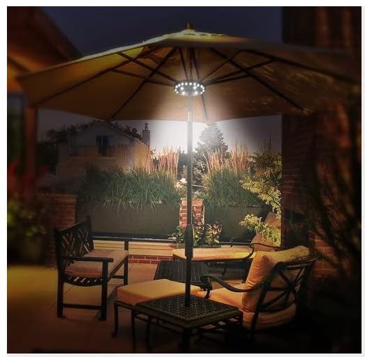 OYOCO Patio Umbrella Light 3 Brightness Modes Cordless 28 LED Lights-4 x AA Battery Operated,Umbrella Pole Light for Patio Umbrellas,Camping Tents or Indoor Use OYOCO