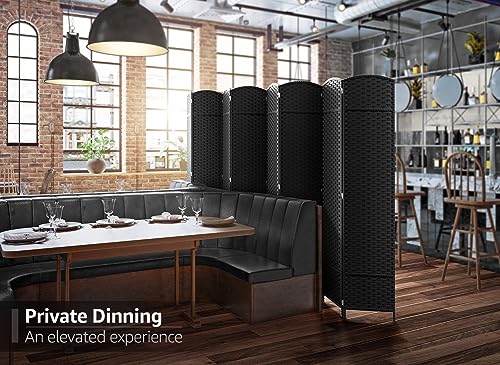 Sorbus 8-Panel Black Room Divider with Double Hinged Panels, 6 ft Tall Folding Privacy Screen Sorbus