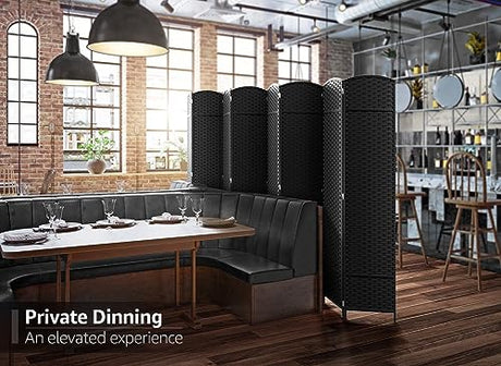 Sorbus 8-Panel Black Room Divider with Double Hinged Panels, 6 ft Tall Folding Privacy Screen Sorbus