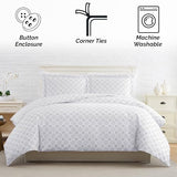 SouthShore FINE LIVING Aztec Dreams Collection, 300 Thread-Count, Premium Quality Single-Ply, Long Staple Cotton Sateen Duvet Cover Set, Twin / Twin XL, Lunar Grey Southshore Fine Living, Inc.