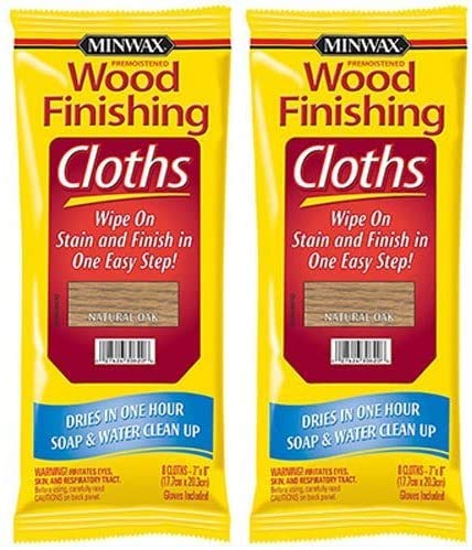 Minwax 308200000 Wood Finishing Cloths, Natural Oak 2 Pack Minwax