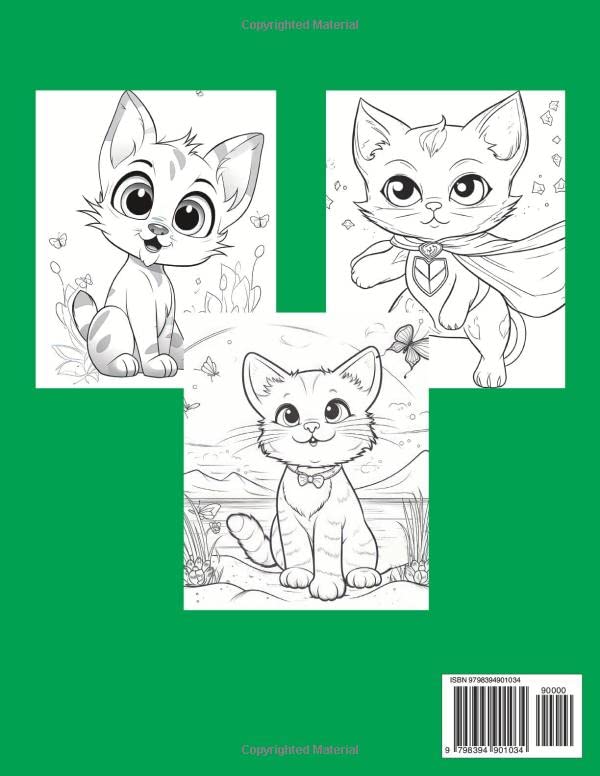 Cute Cats Coloring Book Volume 2: Awesome and Adorable Cute Cats & Kittens Coloring Book for kids ages 4 to 8