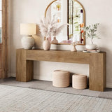 Epecoya Extra Long Console Tables for Entryway 86-Inch, Farmhouse Couch Table Behind Sofa Wooden, Modern Entryway Table for Entrance, Hallway, Living Room, Apartment, Natural Oak Brown Epecoya