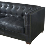 Crafters and Weavers Tuxedo Contemporary Italian Leather Loveseat in Slate Crafters and Weavers
