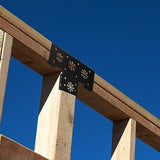 Pergola Kit, 4 Pack Wood Stand DIY Pergola Hardware 6x6 (Actual Size:5.5X5.5 Inch), Heavy Duty High Strength Steel Pergola Corner Brackets Extension 3-Way T Bracket with Screws for Post Gazebo Kit GOOCORREC