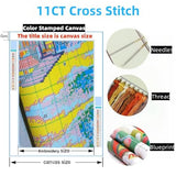 DIY Cross Stitch Kits Red Rose Easy for Beginners with Hoop 11CT Needlepoint Embroidery Stamped Counted Cross Stitch Set Craft Wall Decor 20x20cm-2