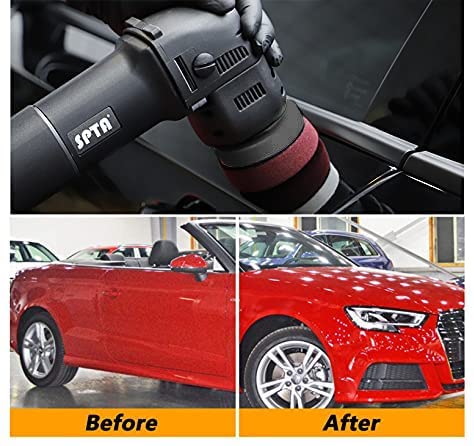 Buffer Polisher, SPTA Orbital Car Polisher 3 Inch 10mm/780W Variable Speed Orbit Dual Action Polisher Auto Detailing Tools With DA Polishing Pads+Sanding Discs+Pad Conditioning Brush+Scratch Remover SPTA