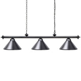 Wellmet 3 Light Pool Table Light, Vintage Retro Kitchen Island Pendant Light with Matte Black Shade, Modern Industrial Chandelier Wellmet