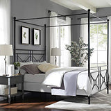 Crosley Furniture Montgomery Canopy Bed Set, Black, Queen Crosley Furniture
