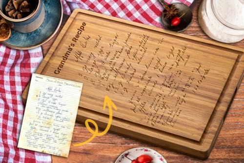 Personalized Handwritten Recipe Cutting Board, Recipe Engraved, Mothers Day Gift, Grandmas Handwriting, Gift For Mom, Grandma, Nana - WoodArtSupply