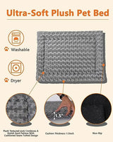 Megidok Wooden Dog Crate Furniture with Cushion,Medium Dog Crate End Table with Tray, Double Doors Kennels Indoor (32" L*22" W*26" H, Rustic Style) Megidok