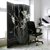 Red Lantern 6 ft. Tall Double Sided Vintage Art Canvas Room Divider, Chat Noir Red Lantern