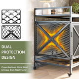 48 Inch Extra Large Furniture Dog Crate | COZPAW Heavy Duty Wooden Indoor Dog Kennel with Caster Wheels | Decorative Pet House End Table | Caramel Brown COZPAW