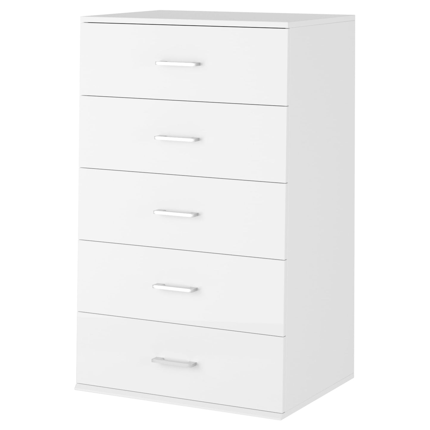 TTVIEW 5 Drawer Dresser Chest, Freestanding Dresser Storage Tower with Metal Handles, White Storage Cabinet for Living Room, Kitchen, Entryway, White… - WoodArtSupply