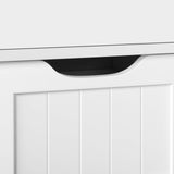 Topeakmart Bathroom Free-Standing Floor Cabinet, Practical Storage Cabinet with 4 Drawers and 2 Doors for Kitchen, Entrance Area, Living Room, Adjustable Shelves, Ample Space White Topeakmart