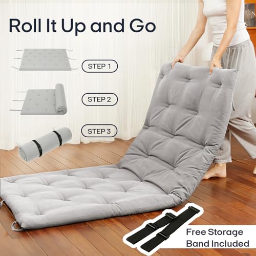 Syrinx Water Resistant Japanese Futon Mattress, Twin Size 75"x39", 2.5 Inch Thick Japanese Floor Mattress Tatami Mat, Foldable Floor Bed Sleeping Pad for Dormitory Guest Room Camping Syrinx