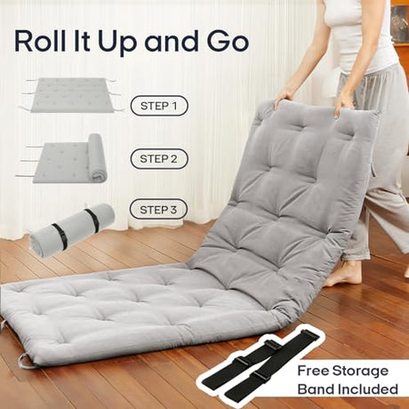 Syrinx Water Resistant Japanese Futon Mattress, Twin Size 75"x39", 2.5 Inch Thick Japanese Floor Mattress Tatami Mat, Foldable Floor Bed Sleeping Pad for Dormitory Guest Room Camping Syrinx