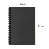 DSTELIN Blank Spiral Notebook, 1-Pack, Soft Cover, Sketch book, 100 Pages / 50 Sheets, 7.5 inch x 5.1 inch (Black) DSTELIN