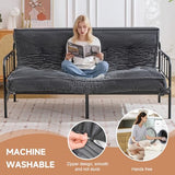 Futon Mattress Full Size 8",Foldable Futon Sofa Couch Bed,Floor Mattress Thick High Density Shredded Foam(Frame Not Included),Medium Firm Japanese Style Sleeping Pad for Guest Bedroom Living,DarkGrey nigwet