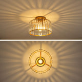 Crystal Ceiling Light Fixture, Modern Semi Flush Mount Ceiling Light, Gold Hallway Lighting Fixtures Chandelier for Kitchen, Close To Ceiling Light Fixtures for Entryway Bedroom, 1-Light, 11Inch Lxybcce