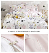 Girls Duvet Cover Queen Floral Bedding Sets White Pink Premium Cotton Colorful Pink Flower Aesthetic Bedding Cover Queen for Teens Women Reversible Comforter Cover Boho Branches Bedding Collection HighBuy
