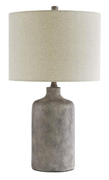 Signature Design by Ashley Linus Modern 25" Ceramic Table Lamp, Natural Stone Finish Signature Design by Ashley