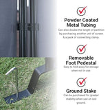 Proman Products - Galaxy Section Divider, Water Repellent Fabric Room Divider with Black Powder Coated Metal Frame for Indoors or Outdoors (Grey) Proman Products