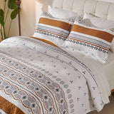 Cmfshape Boho Quilt Set Queen Size – Lightweight Microfiber Bohemian Quilt Bedding, All Season Queen Quilt Bedspread, Soft Boho Coverlet Quilt Set for Bedroom & Guest Room Décor Cmfshape