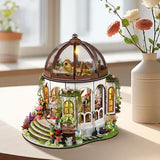 Foyucool 2025 New DIY Miniature House Kit, Dollhouse Kit with LED Light, Mini House Building Kits for for Adult to Building, Mother's Day Home Decorations Gifts for Friends, Castle Flower House